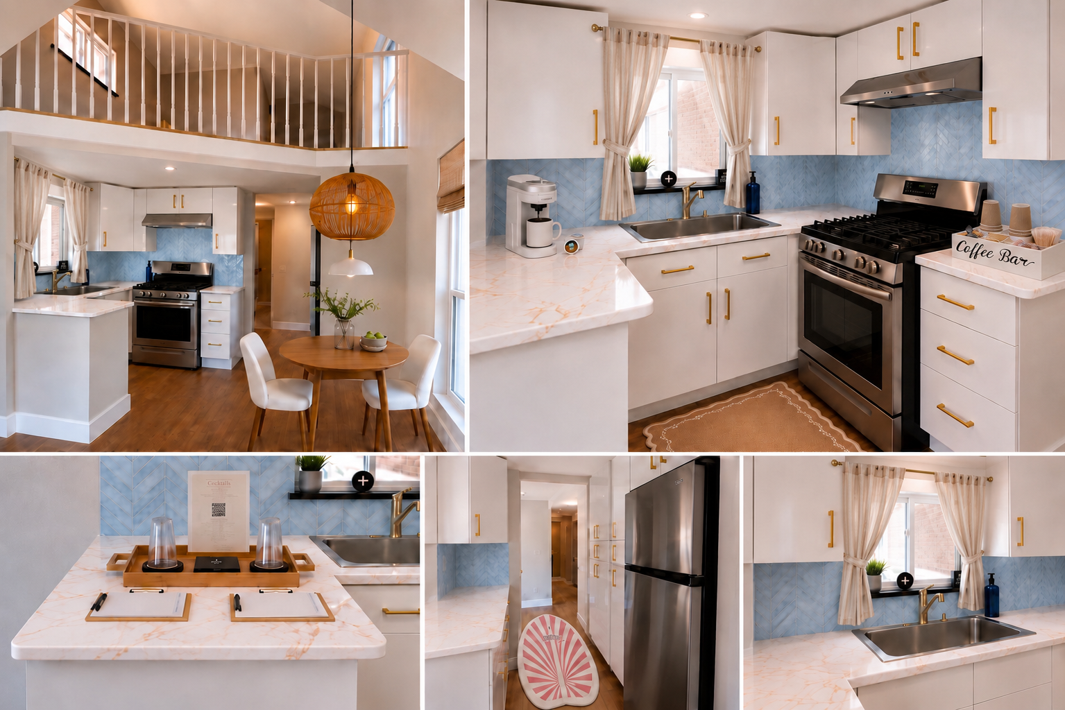Elevated kitchen with coffee bar