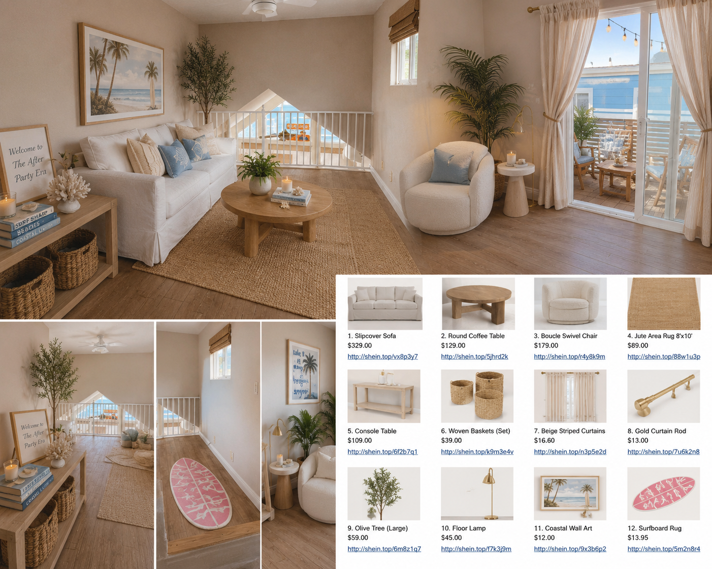 Leucadia coastal living room